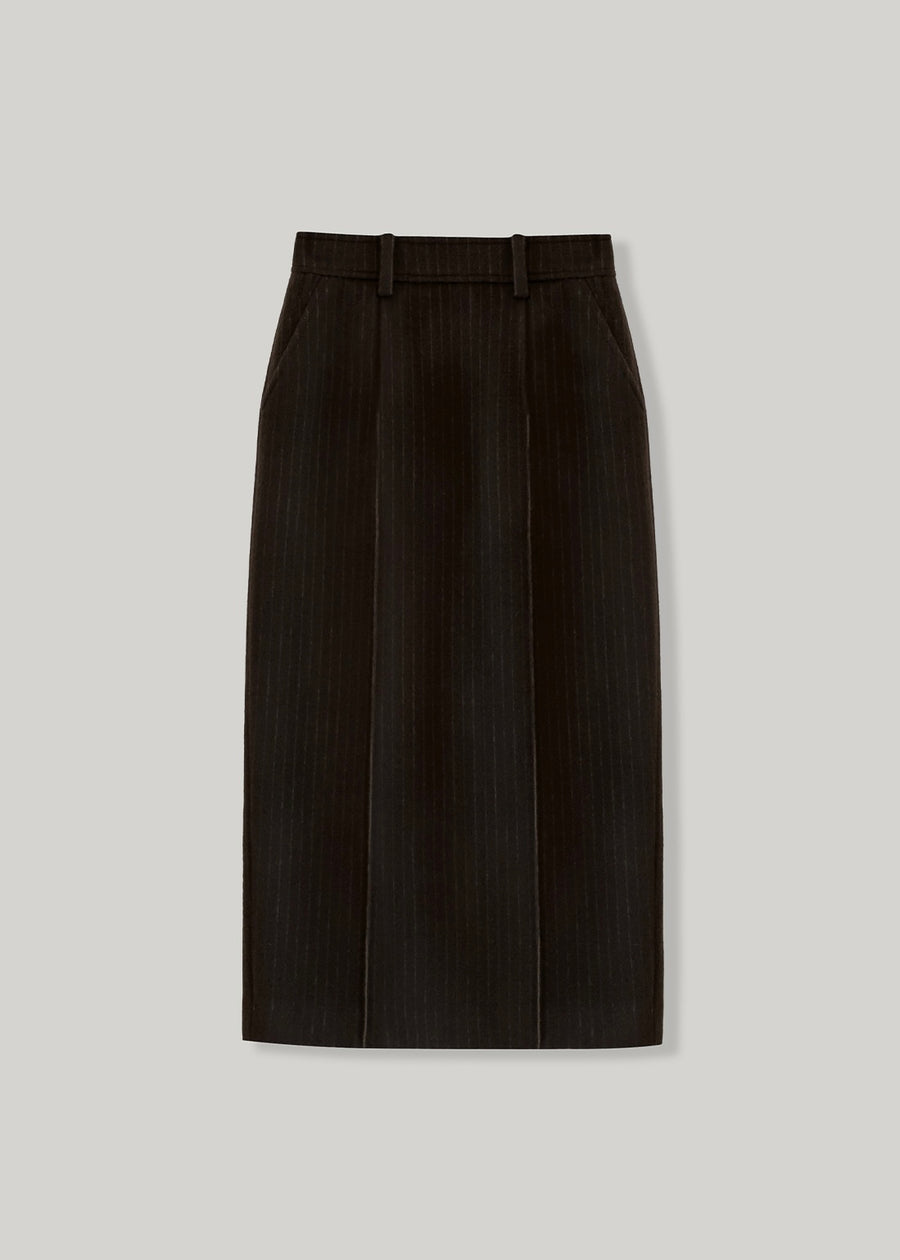 ELBORN | Douglas Wool Long Skirt (Stripe)