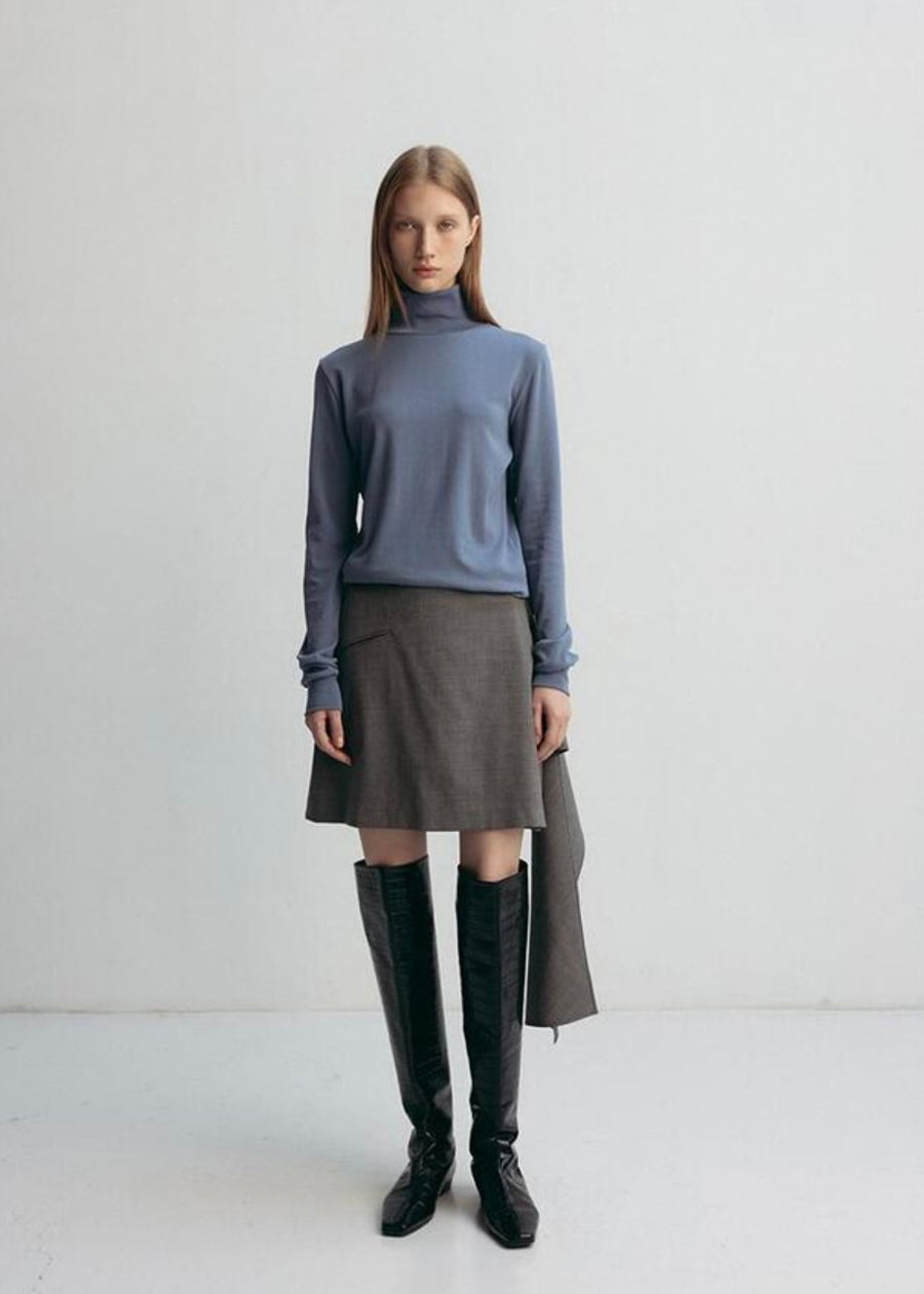 LEHA | Claud Draped Detail Skirt (Grey)