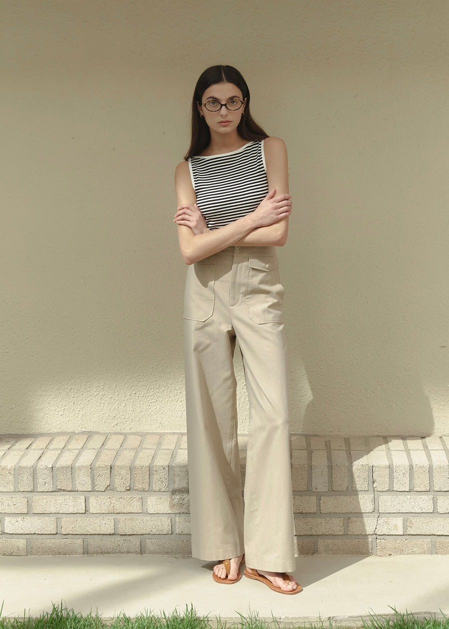 ELBORN | Sonia Button Pants (Beige)