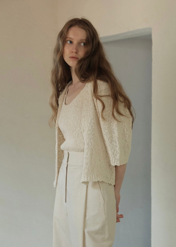 Half cardigan (ivory)