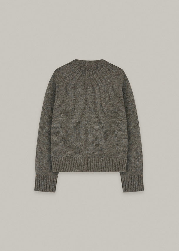 scot v-neck knit (Taupe)