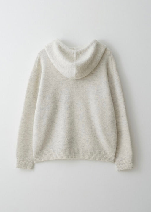 [MOIA] Alpaca hoody sweater -melange gray