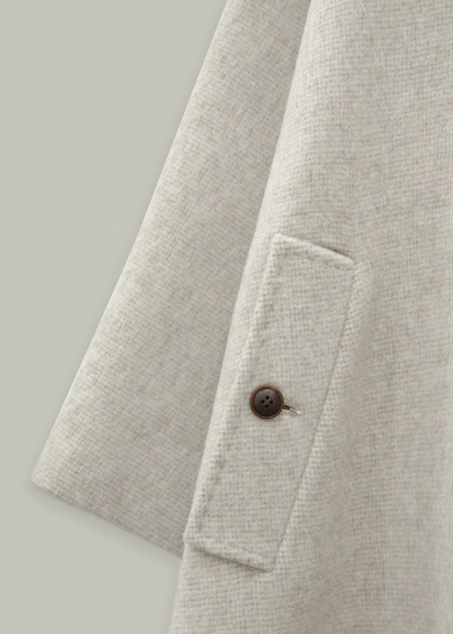 Cashmere Hand Pick Stitch Coat (Beige Check)