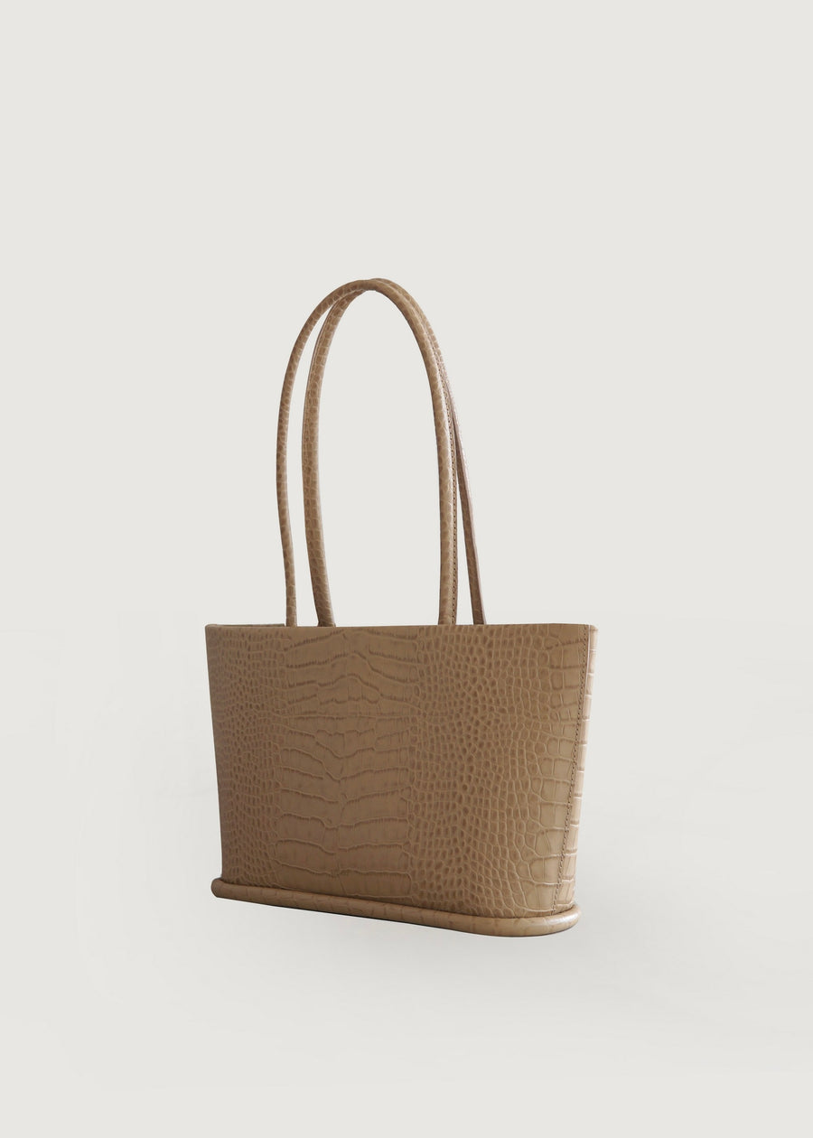 Medium Shopper Bag (Tan croco)