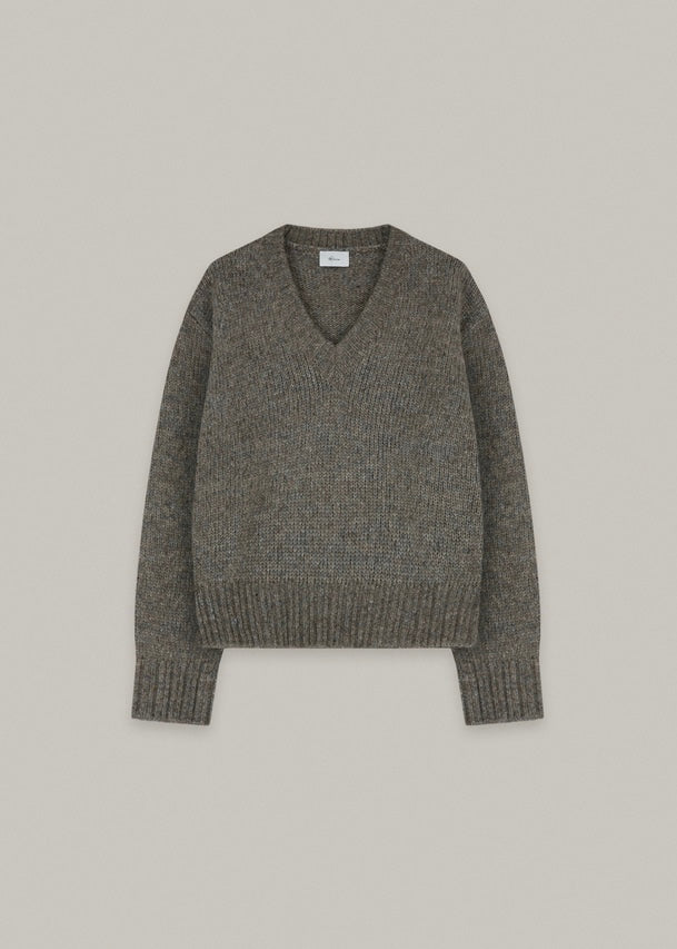 scot v-neck knit (Taupe)