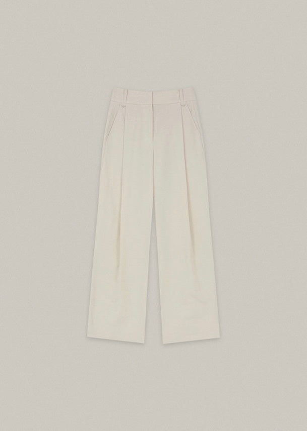 Cotton Wide Pants (Natural)