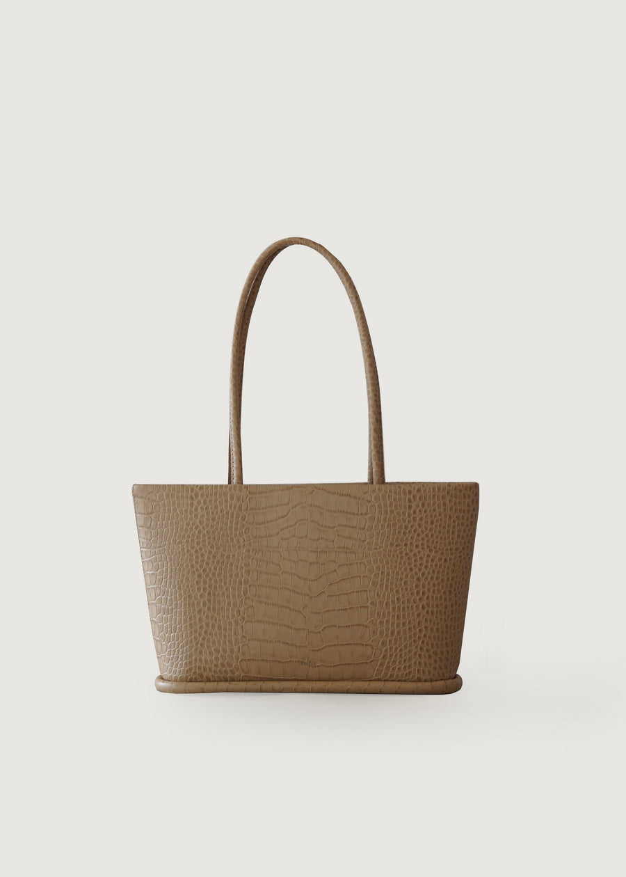 Medium Shopper Bag (Tan croco)