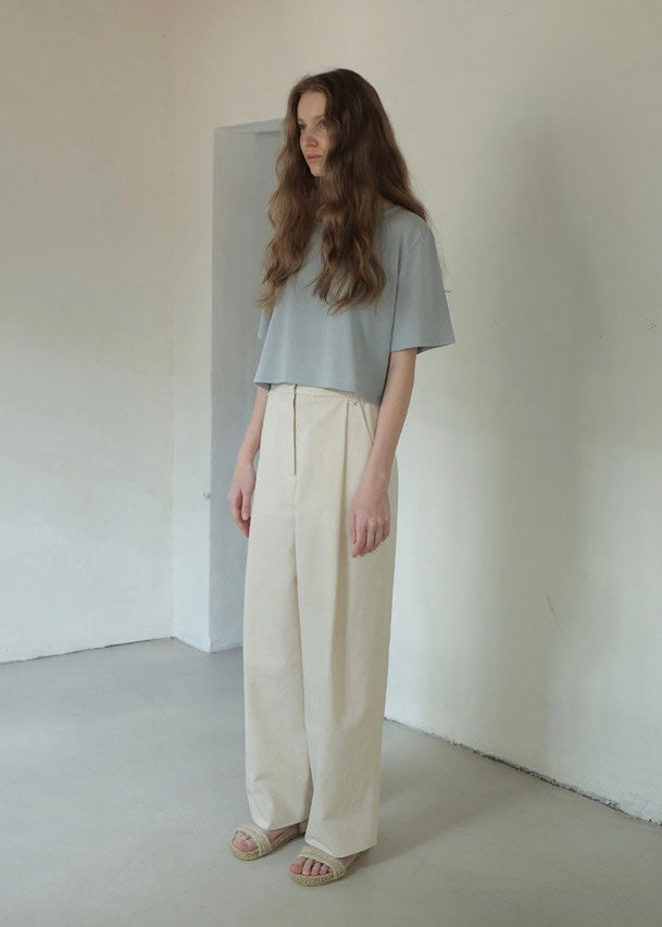 Cotton Wide Pants (Natural)