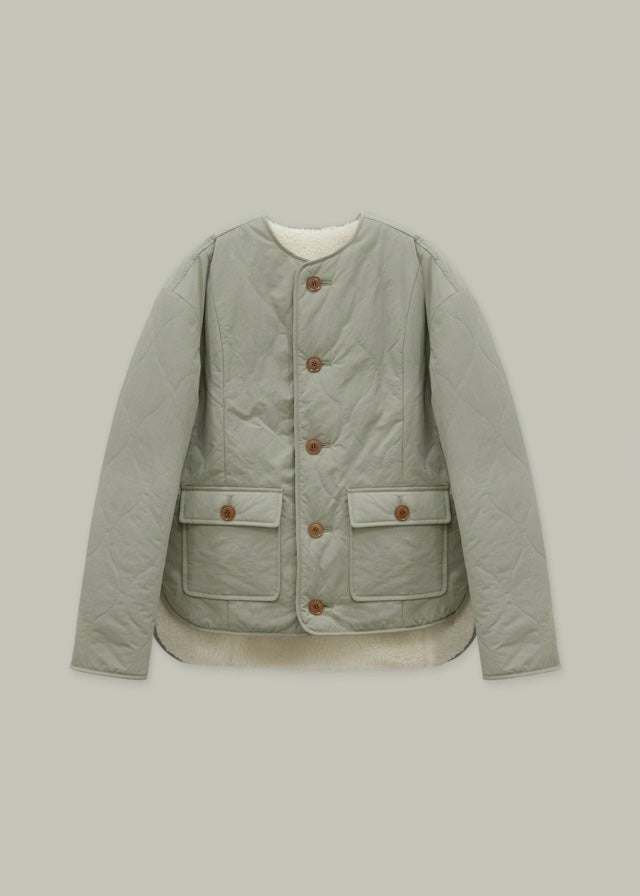 Reversible Quilted Wool Jacket (Pistachio)