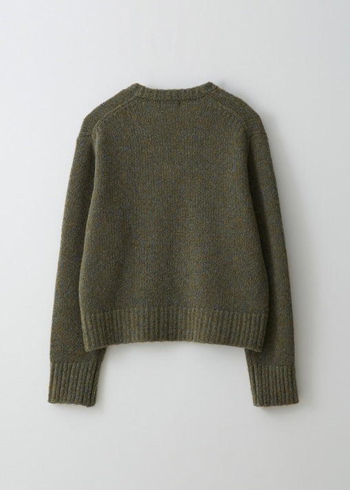 [MOIA] Mix v-neck sweater -Forest