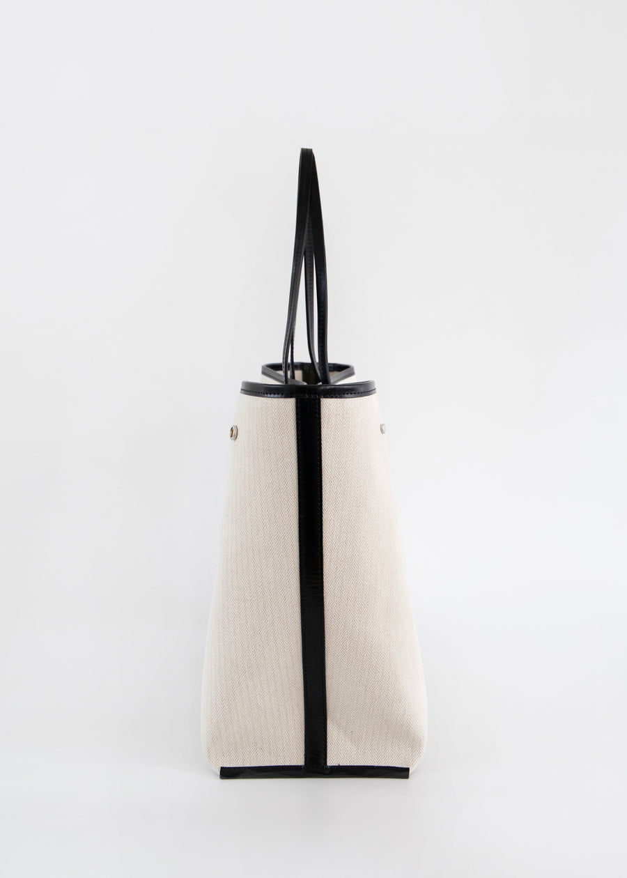 Essential Leather-Trimmed Canvas Tote Bag –