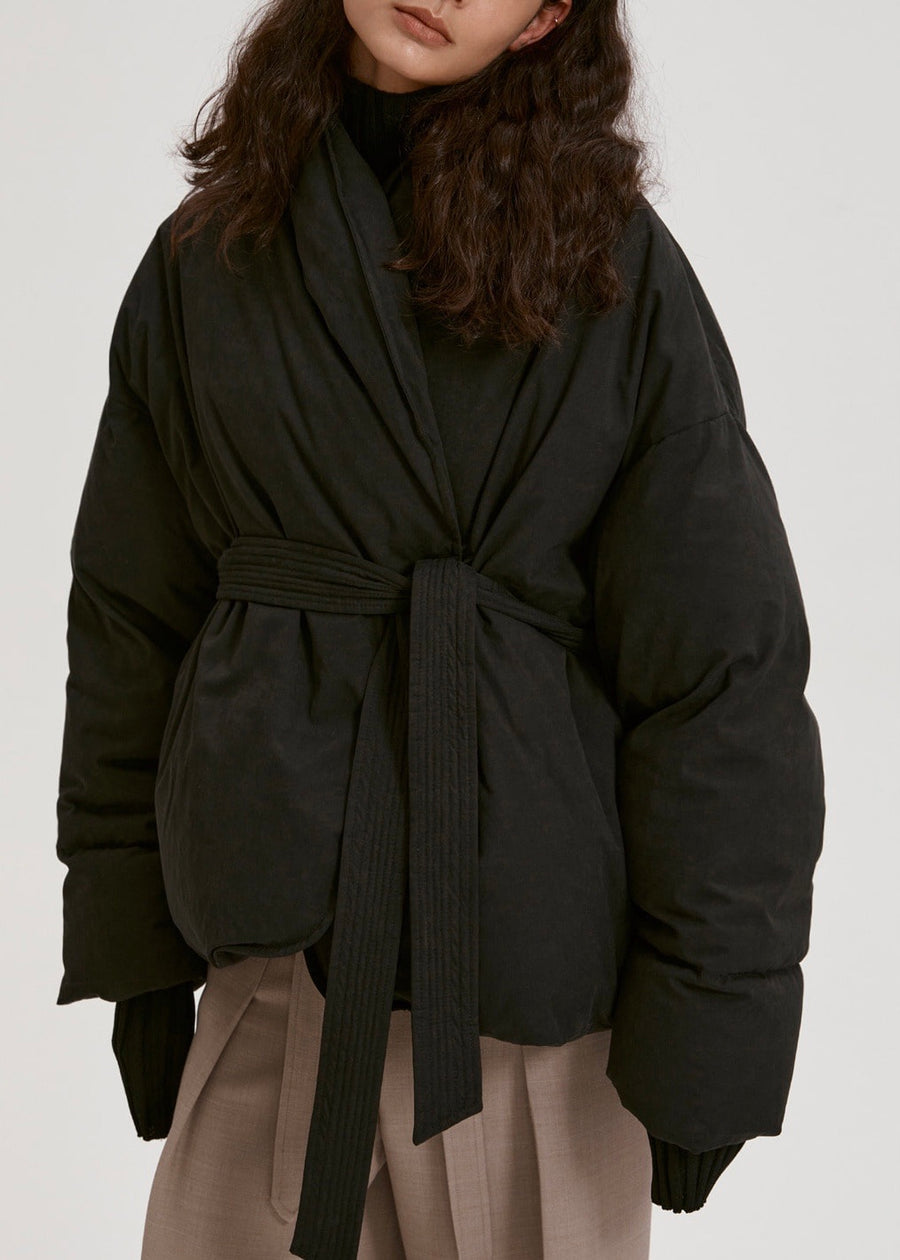 BELTED DOWN JACKET (BLACK) | RECTO – YEAR END