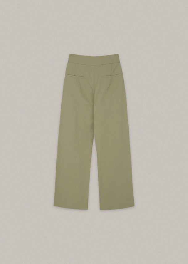 Cotton Wide Pants (Olive Khaki)