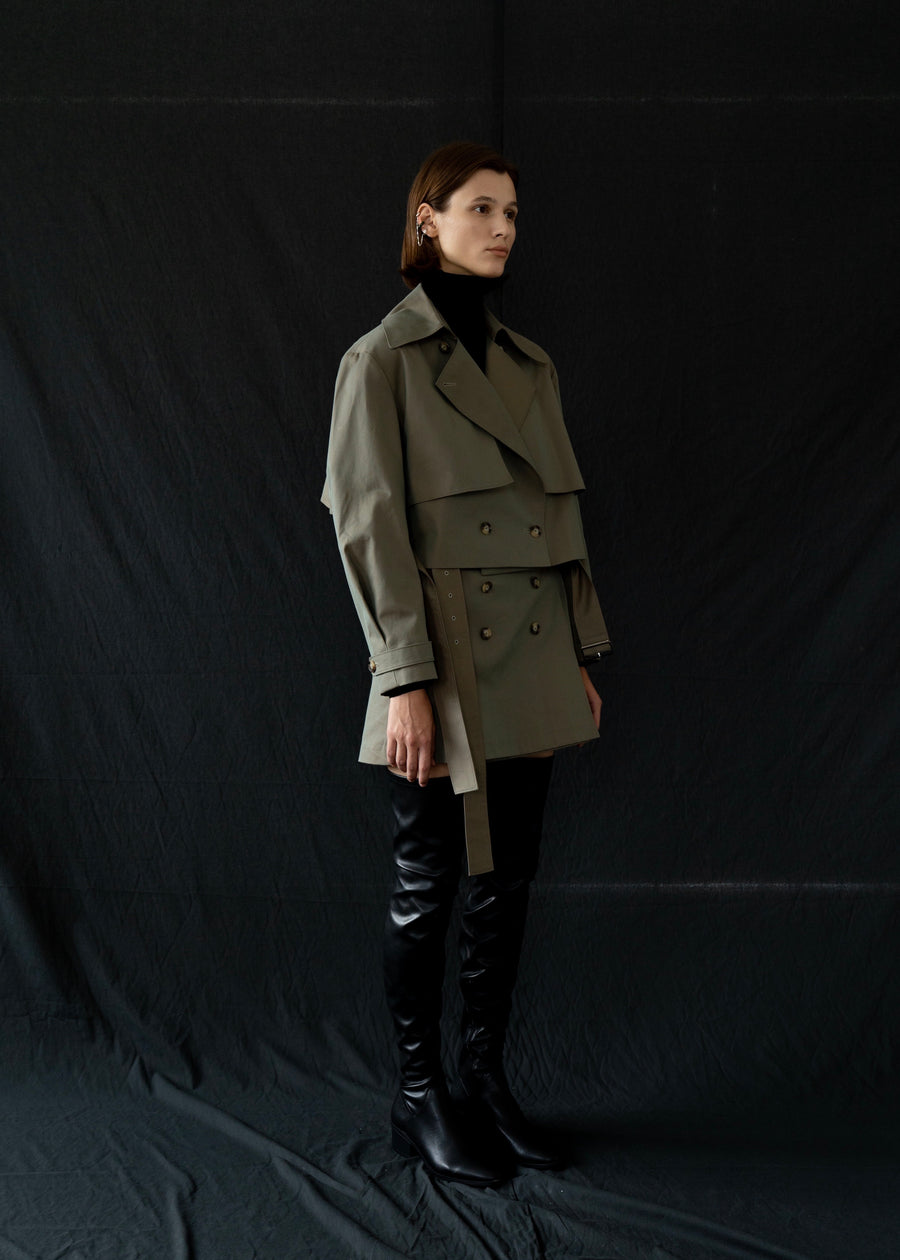 Jane Belted Cotton-gabardine Jacket | LEHA