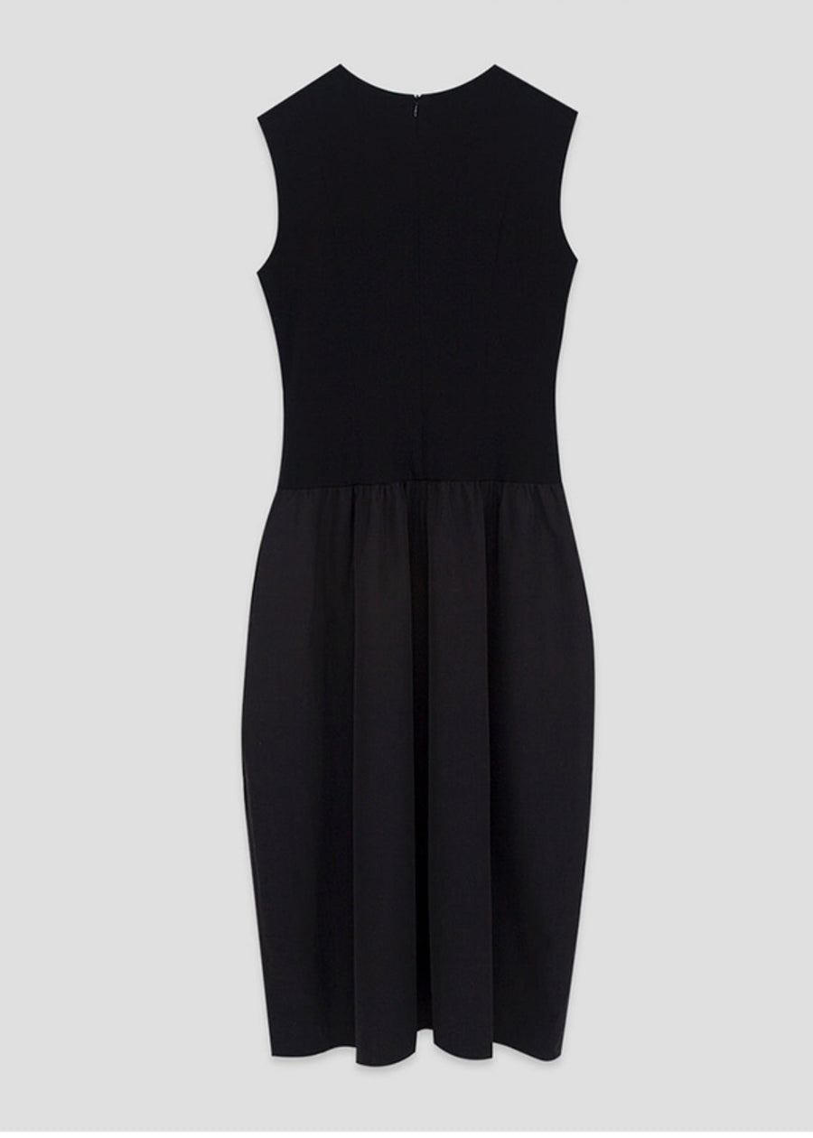 Heather cotton nylon dress (Black)