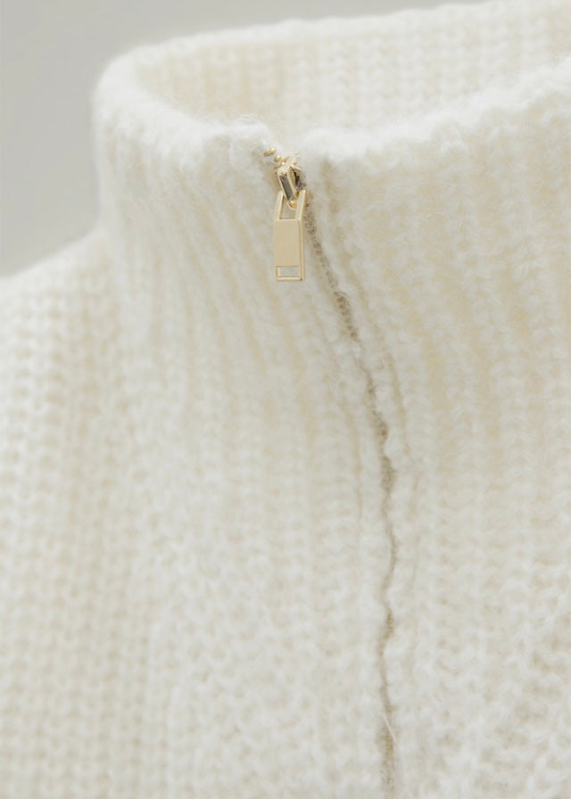 Alpaca Zip-up Sweater (Mist)