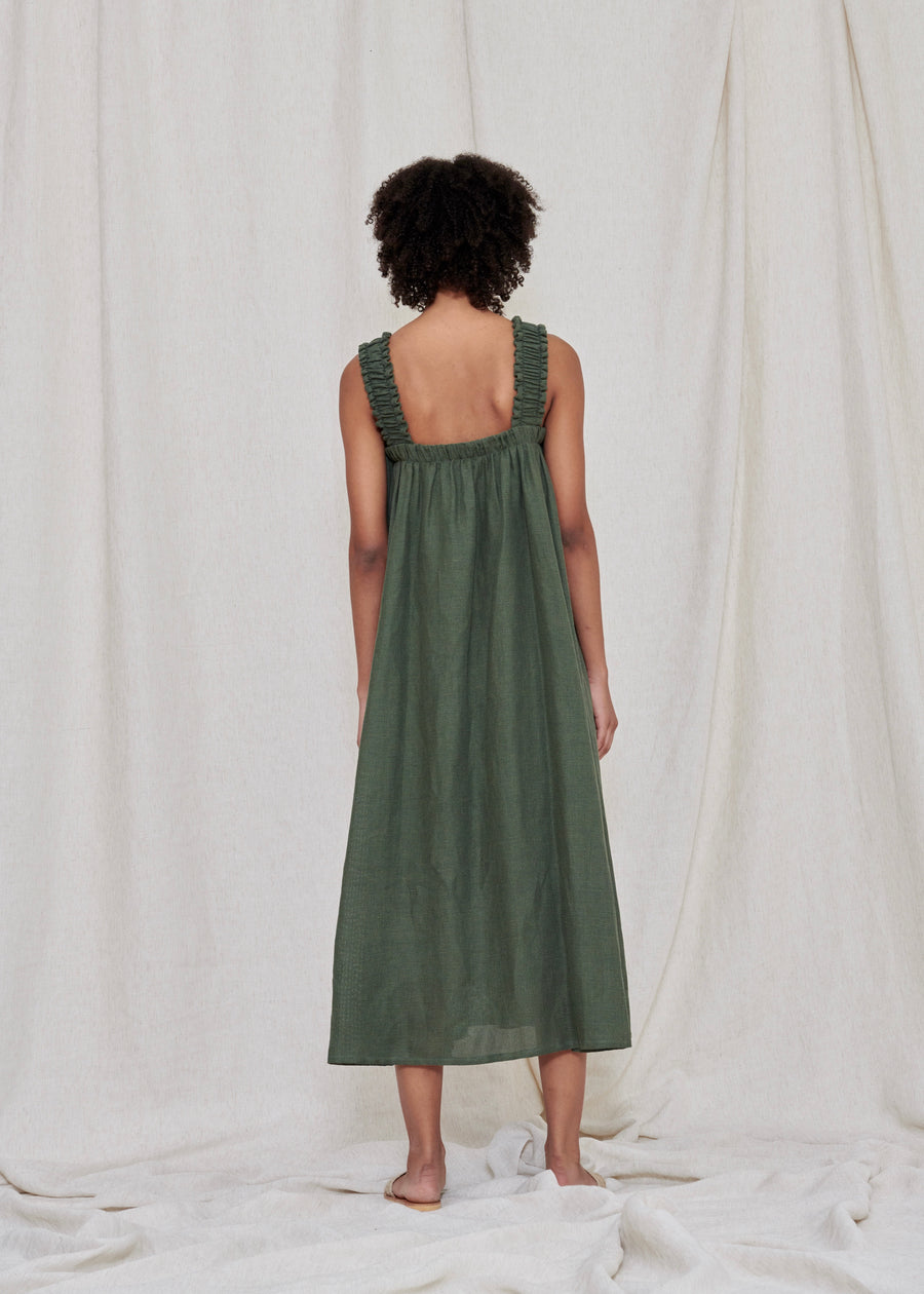 SHOULDER SHIRRING DRESS | MISSING YOU ALREADY