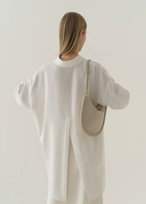 Flat hobo shoulder bag (Soft brown) – YEAR END