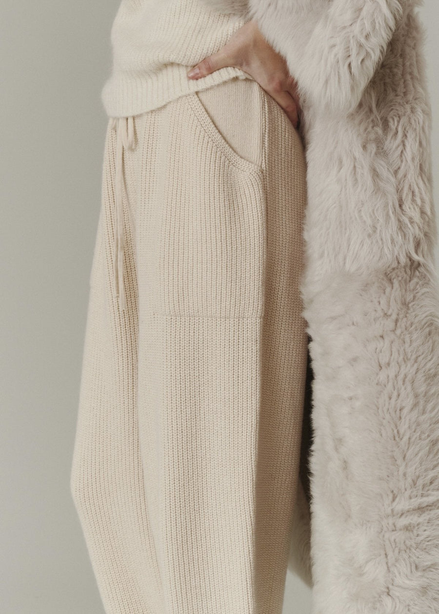 [2nd Re-Order] String Mohair Knit Pants (Cream)