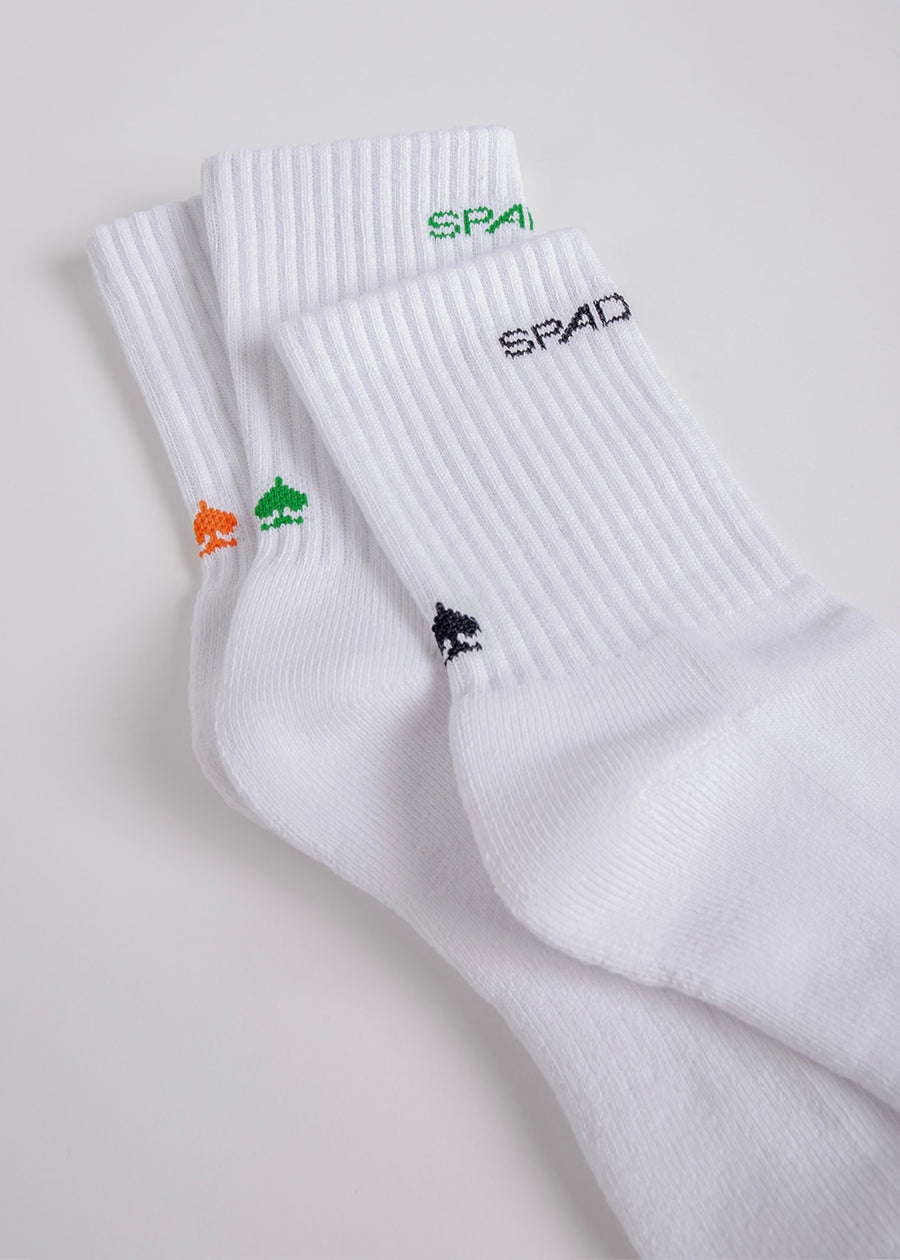 Basic Logo Socks (White/Green)