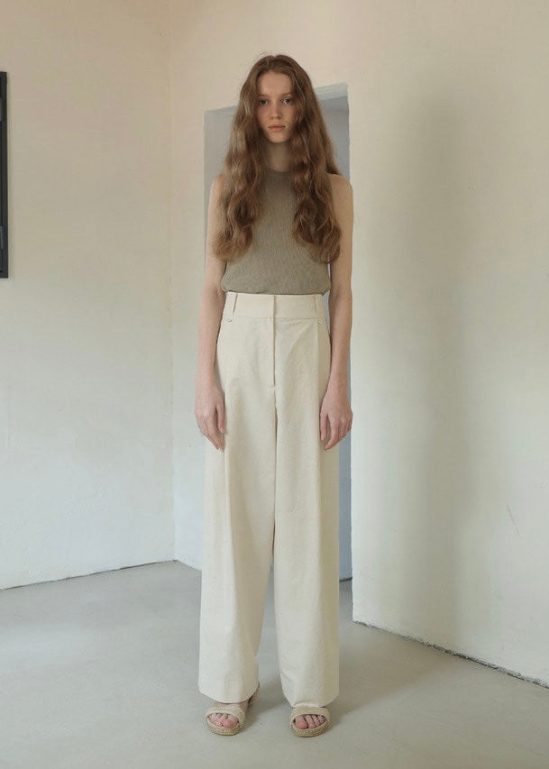 Cotton Wide Pants (Natural)