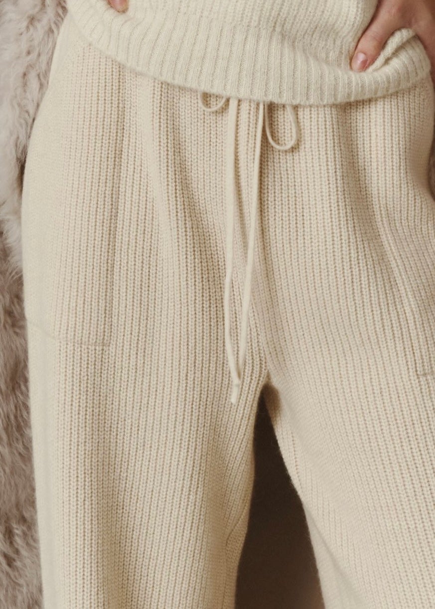 [2nd Re-Order] String Mohair Knit Pants (Cream)