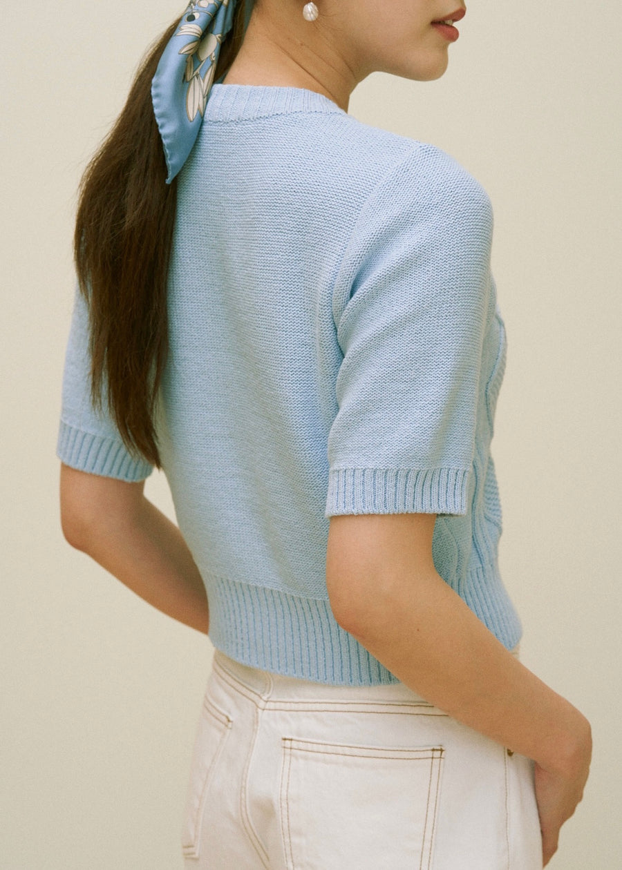 Loretta Cable Cardigan (Blue candy)