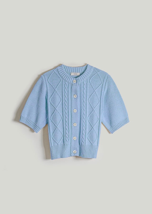 Loretta Cable Cardigan (Blue candy)