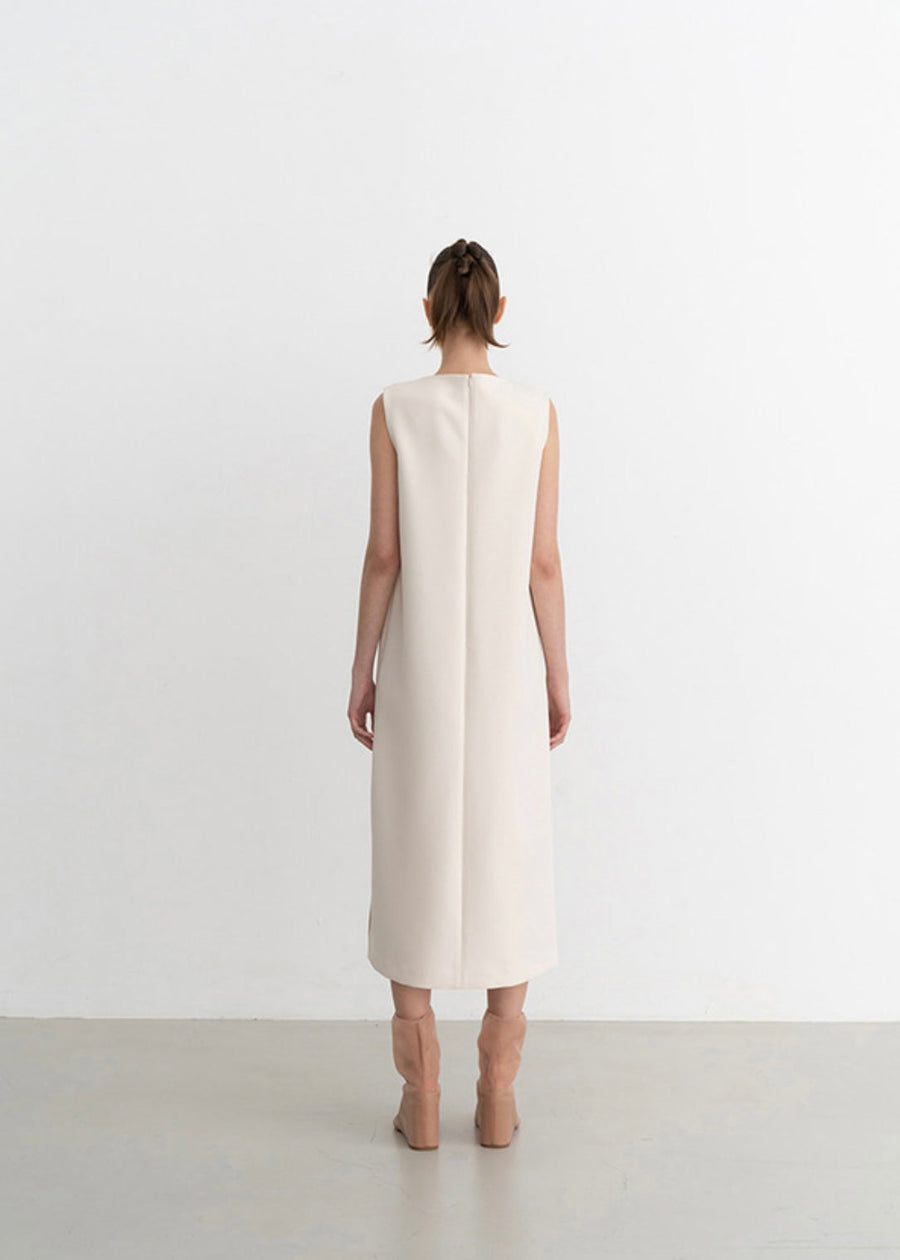 [Re-stock] Helvet crepe dress (Cream)