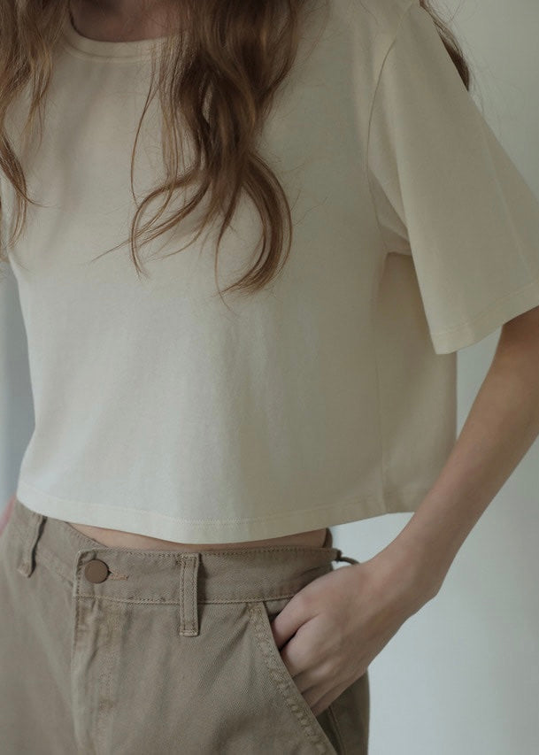 Crop T-shirt (Cream)