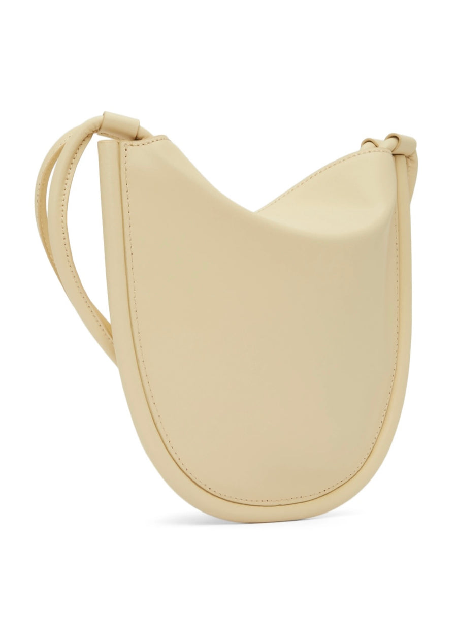 Flat hobo shoulder bag (Beige)