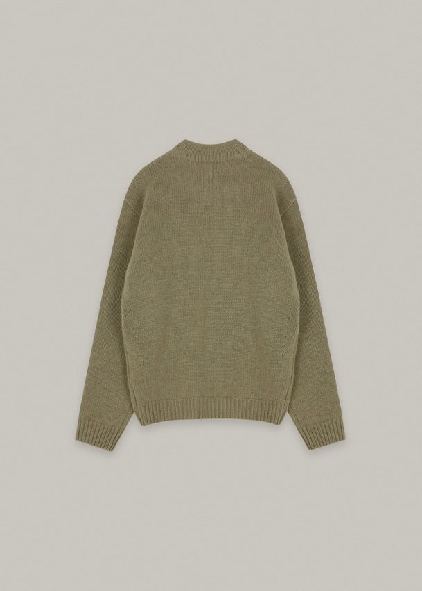 Half knit sweater (Moss green)