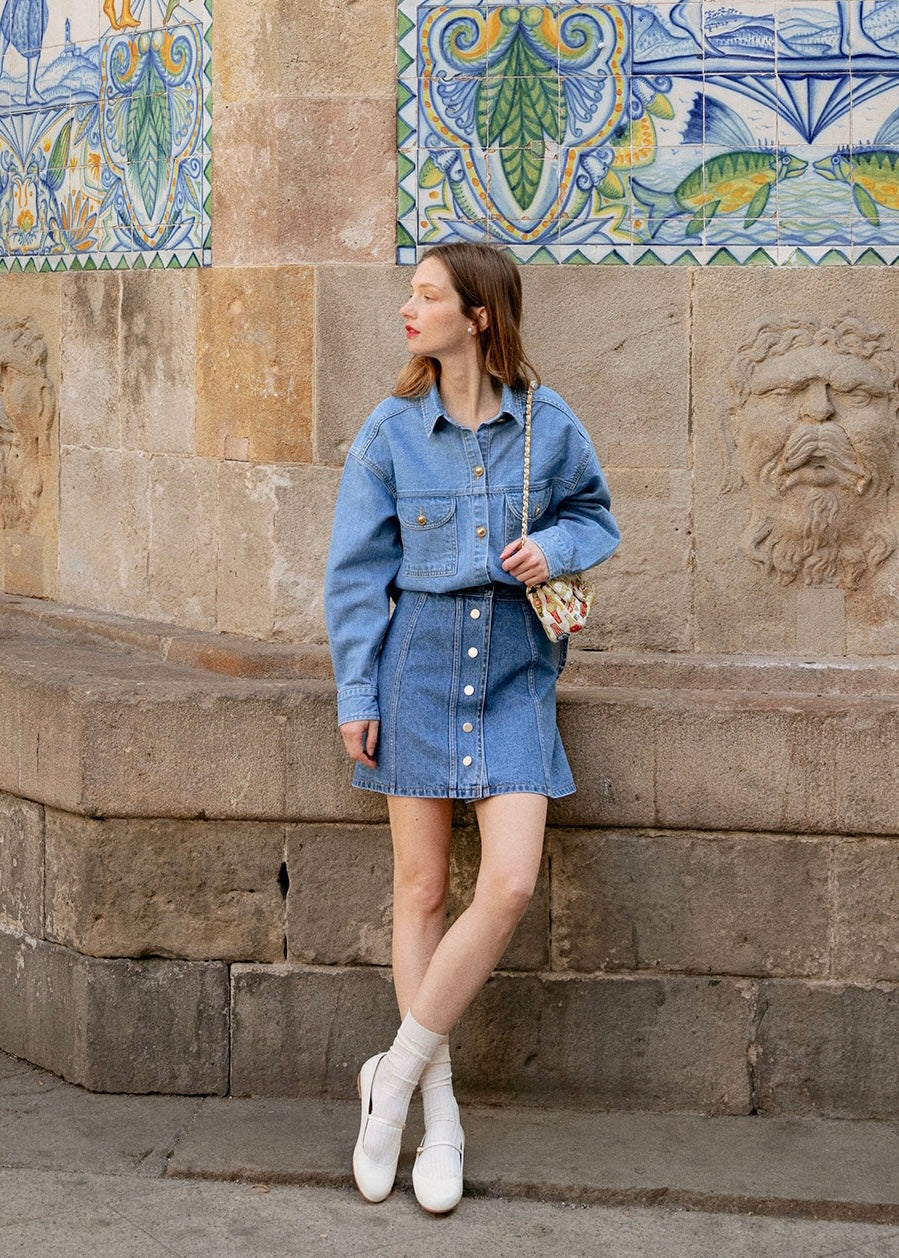 Magarette Denim Shirt (Light Blue)