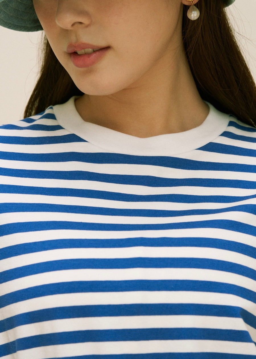 Crown neck T-shirt (Marine blue)