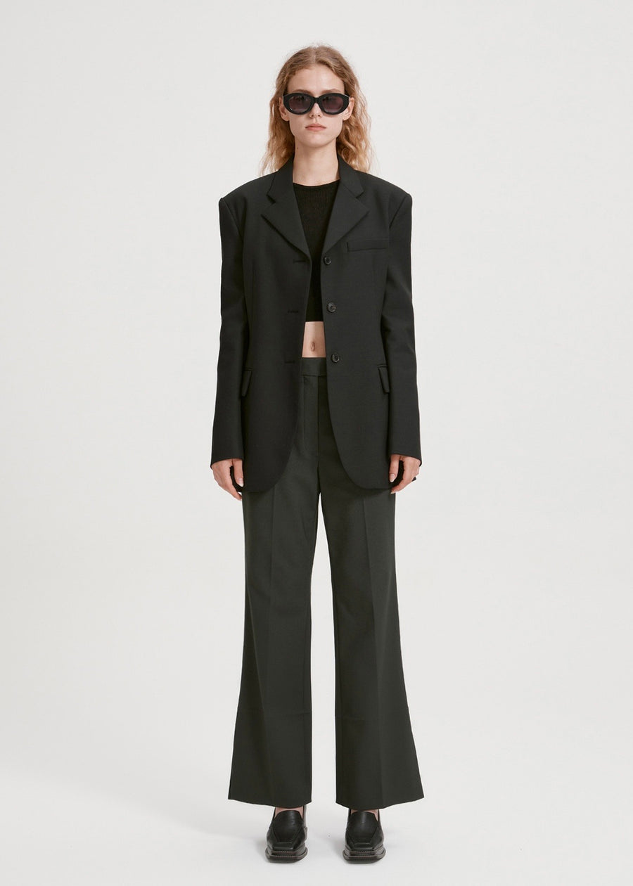 SIDE SLIT TROUSERS (DEEP GREEN) | RECTO.