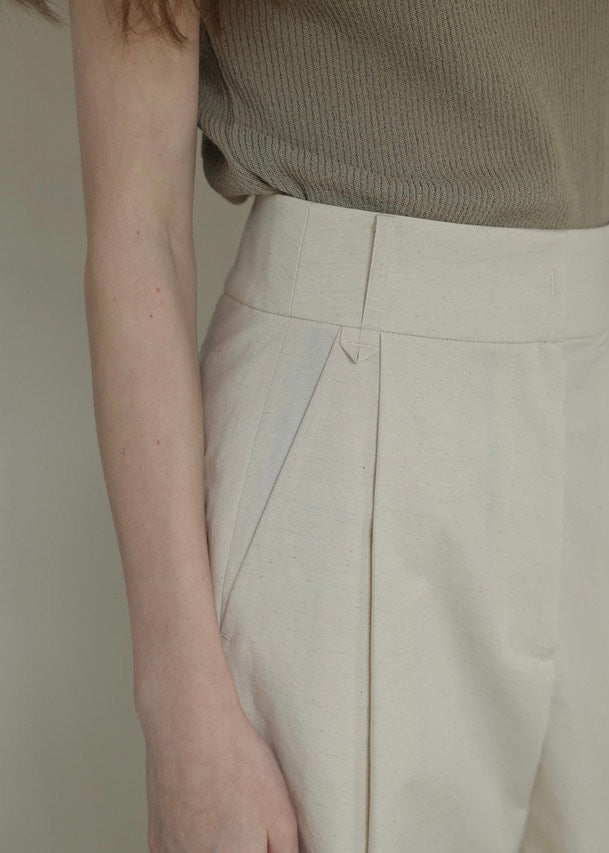 Cotton Wide Pants (Natural)