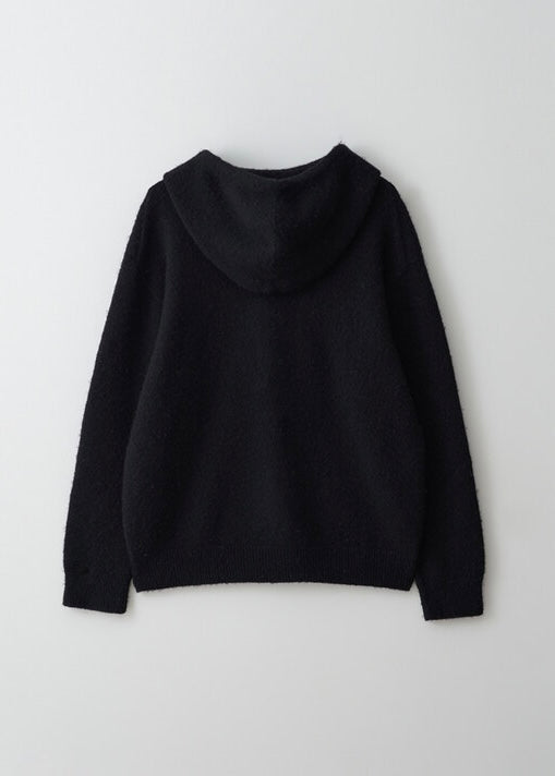 [MOIA] Alpaca hoody sweater -black