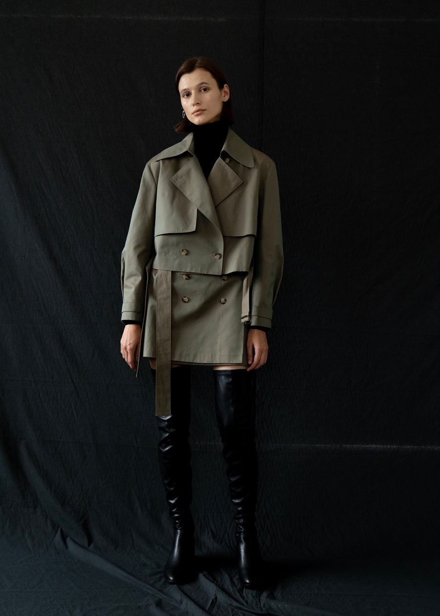 Jane Belted Cotton-gabardine Jacket | LEHA