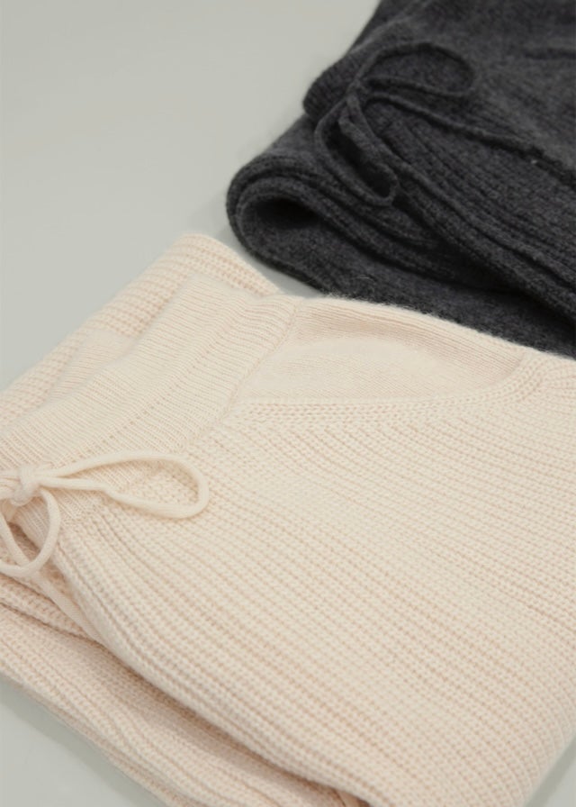 [2nd Re-Order] String Mohair Knit Pants (Cream)