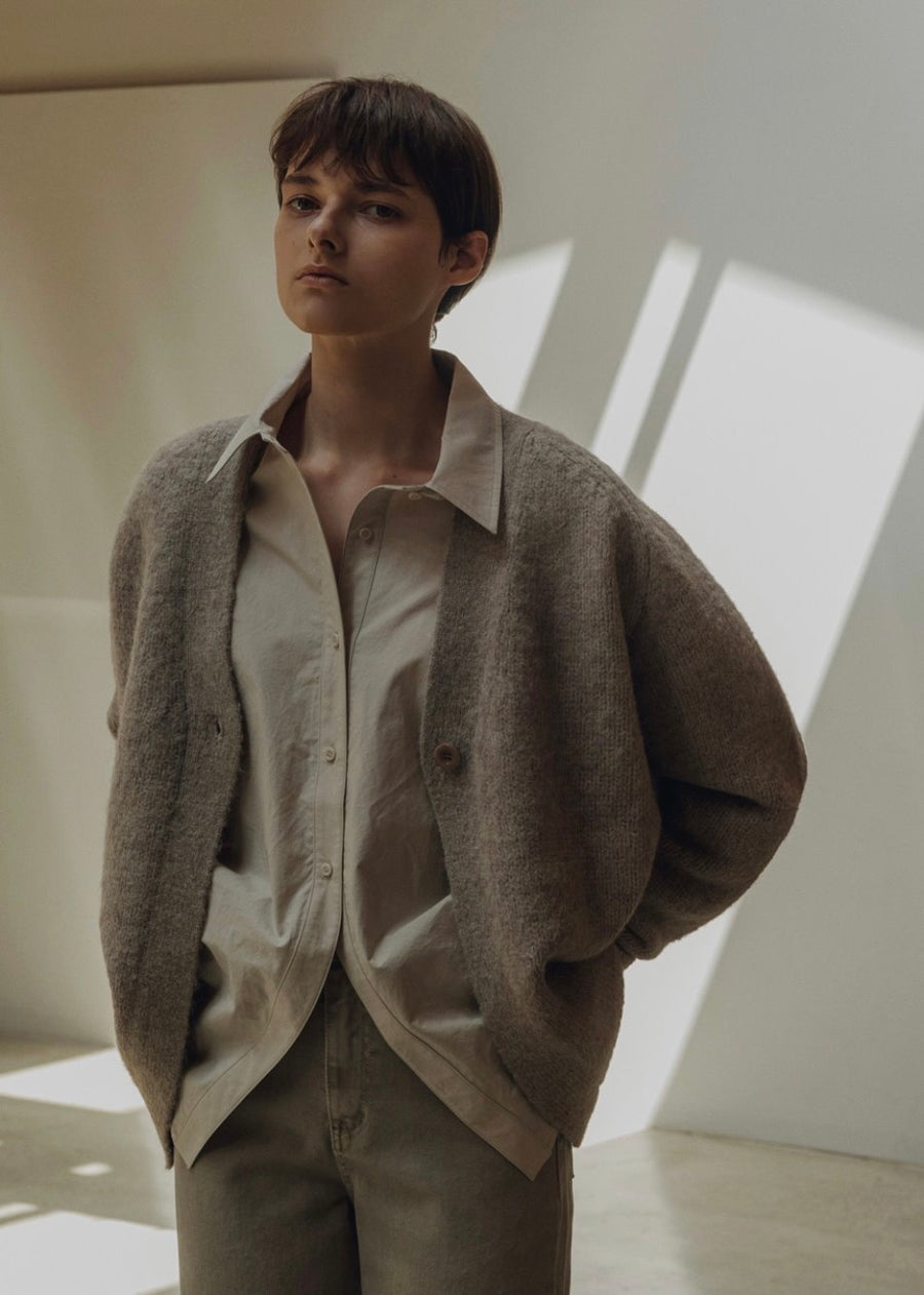 Alfonso cardigan (steel khaki)