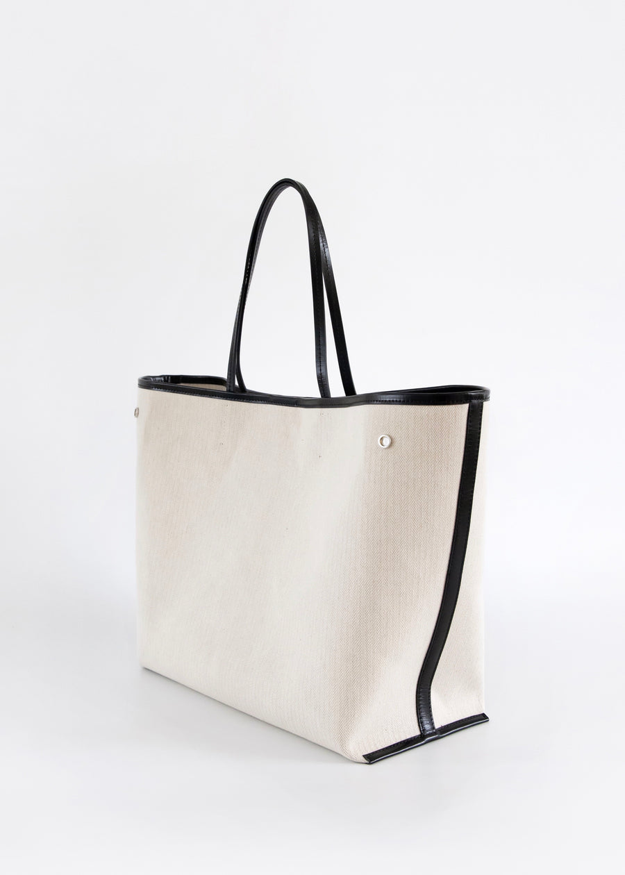 Essential Leather-Trimmed Canvas Tote Bag –