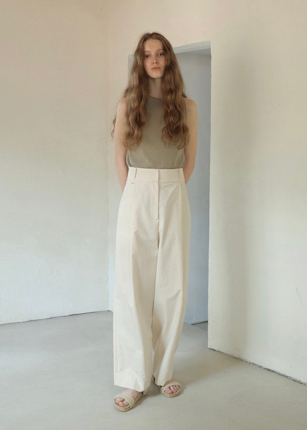 Cotton Wide Pants (Natural)